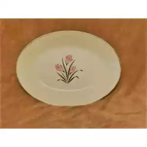Vintage W. S. George China selten rosa Krokusmuster 11,25" ovale Servierplatte - Bild 1 von 6