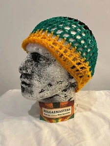 JAMAICA BLACK YELLOW GREEN STRING/MESH FISHNET HAIRNET 100 ACRYLIC - Picture 1 of 2