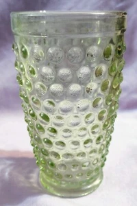 Martha Stewart Chauncey Green Hobnail Tumbler/Drinking Glass 14oz L E Smith? EUC - Picture 1 of 4