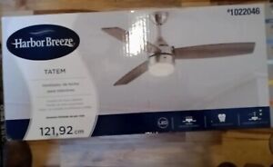 Harbor Breeze Tatem 48-in Brushed Nickel Indoor Ceiling Fan with Light (3-Blade)