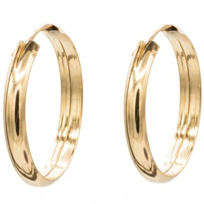 Creolen aus 585 Gold 14 Karat 2 cm Durchmesser 3 mm breit - Bild 1 von 2