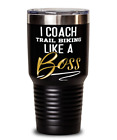 I Coach Trail Biking Like a Boss - 30 oz tasse gobelet noire idée cadeau pour entraîneurs