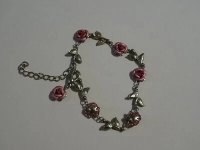 Kette  Arm kette für Damen Frauen Haku Vintage Schmuck Arm  Silber Rosen - Bild 1 von 2