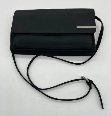 Rosetti Black Satin Polyester Fold Over Clutch Organizer - Image 1 of 4