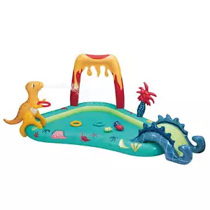 Dino Inflatable Play Center, Kiddie Pool with Sprinkler, Toys & Slide, Age 2&up - Picture 1 of 9