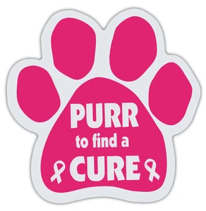 Imanes en forma de pata de gato rosa: ronroneo para encontrar una cura (concientización sobre el cáncer de mama) - Imagen 1 de 1