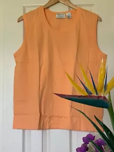 NWT Nordstrom Women's Cotton Tank Top Size Spring Summer Melon Peach 100% Cotton - Picture 1 of 11