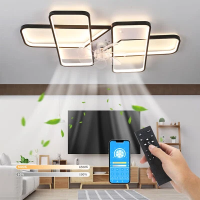 OYAJIA Deckenleuchte mit Ventilator Deckenventilator mit Beleuchtung App Fernbedienung