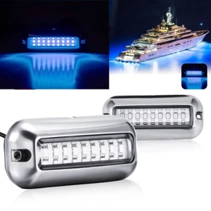 2PCS Blue 27LED Underwater BOAT MARINE Transom Light Waterproof - Picture 1 of 12