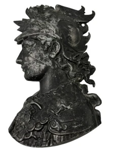 Vintage Cast Aluminum Perseus Bust Pegasus Medusa Wall Art Greek Mythology - Picture 1 of 5