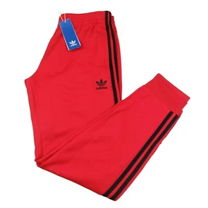Adidas Originals Superstar Track Pants Mens Size Medium Red Slim Fit NEW IZ0034 - Picture 1 of 13