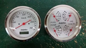 METRIC Gauge 5 " quad set with programmable speedo STREET ROD HOT ROD, UNIVERSAL - Picture 1 of 3