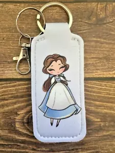 Lip Balm Holder Keychain White Princess Belle Blue Dress Travel Party Favor - Picture 1 of 1