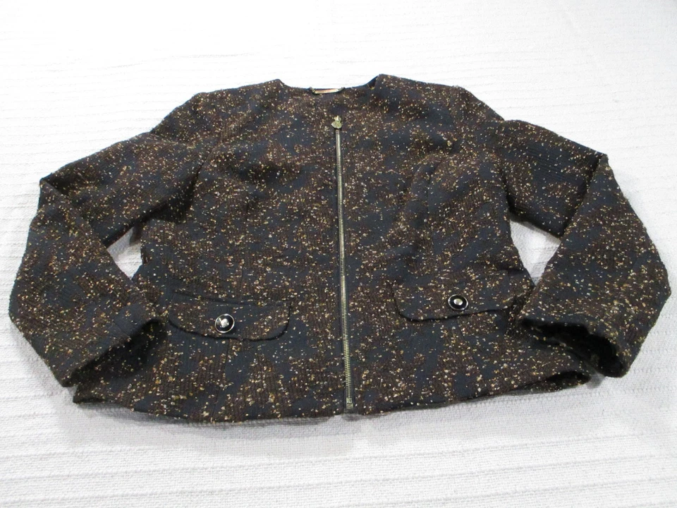 Dana Buchman Womens Jacket Large Black Zip Up Pockets Long Sleeve Polyester - Изображение 1 из 4