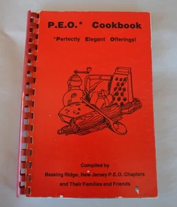 P.E.O. Cookbook Perfectly Elegant Offerings Compiled Basking Ridge NJ Chapter AT - Picture 1 of 12