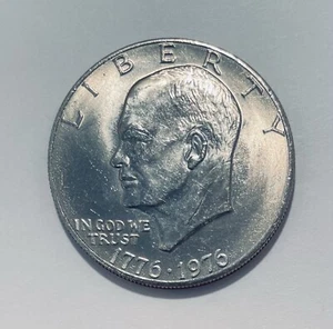 1976 P Eisenhower Dollar Error Coin, Struck Through Grease Error - Picture 1 of 10