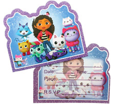 GABBYS Birthday Party Invitation Cards Disney Princess Gabby's Dollhouse Kitty