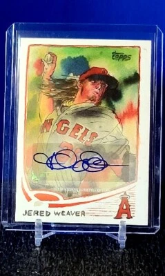 Jered Weaver Autograph. SSP 2/10 Rare Red Back.  - Image 1 of 2