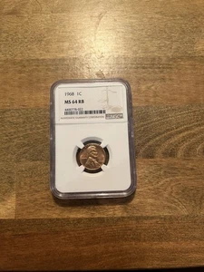 1968 Lincoln Memorial Cent NGC zertifiziert MS 64 RB Penny - Bild 1 von 5