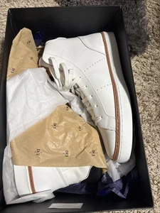 NEW Allen Edmonds "ALPHA" Lace-Up High-Top Casual Sneakers 12 D White - Picture 1 of 3