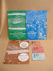 6 Stk. IHSAA 1962 - 1963 & 1964 Indiana Basketball Finals Program & Ticket Stubs - Bild 1 von 23