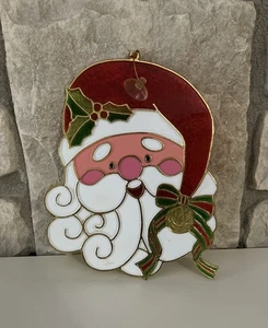 Vintage 1996 Atico International SANTA Buntglasoptik Fensterdekoration - Bild 1 von 4