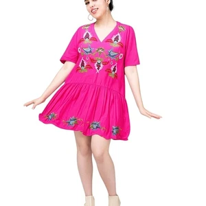 ASOS Women’s Pink Embroidered Boho Dress Size 10 US (14 UK, 42 EU) - Picture 1 of 8