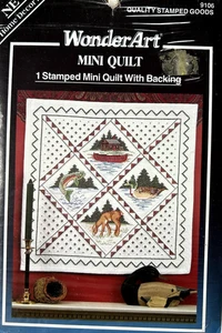 WonderArt gestempelt Mini Quilt Kreuzstich Kit #9106 "THE GREAT OUTDOOR" GEÖFFNET - Bild 1 von 1