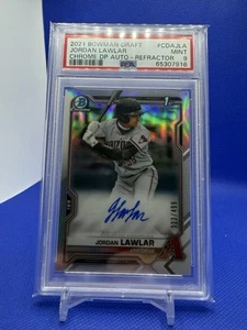 Jordan Lawlar 2021 Bowman Draft Chrome Auto /499 Refractor PSA 9 1st #CDA-JLA - Picture 1 of 2