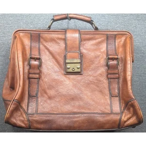 FOSSIL Doctor Bag / Briefcase - Brown, Leather, Sample, Spacious Interior - Picture 1 of 10