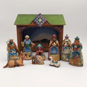 2007 Jim Shore 10 Pc Set Mini Nativity Scene Heartwood Creek Christmas Manger - Picture 1 of 24