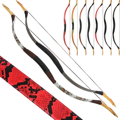 Traditional Recurve Bow 12-50lbs Mongolian Horse Riding Longbow Archery Hunting - Image 1 of 4