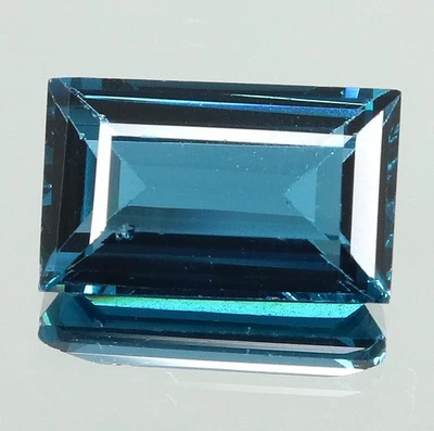 10x7 MM Natural Paraiba Greenish Neon Blue Tourmaline Baguette Cut Gemstone - Image 1 of 4