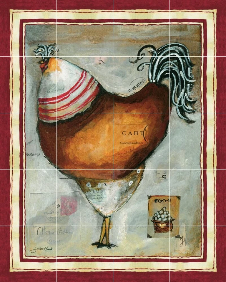 Azulejo salpicadero de cerámica mural gallo gallina cocina/baño - gallo francés IV Foto 1 de 1