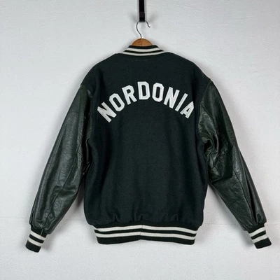 DeLong Wool Varsity Coat Jacket Mens XL Nordonia Green Made In USA - Image 1 of 4