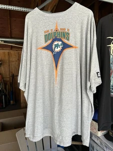 Vintage 90s Starter Miami Dolphins T Shirt Mens 5XL Gray NFL Football Dan Marino - Picture 1 of 10