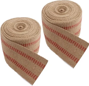 2er Pack Handwerk Jute Gurtband 3,5" x 10 Yd Sackleinen Polster Stuhl Gurtband Band - Bild 1 von 15