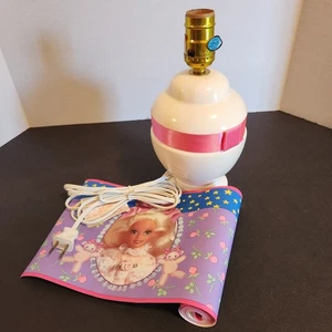 VTG Barbie Lamp Base with Roll of Wallpaper Border 5" x 9" - Picture 1 of 1