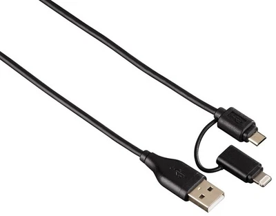 Hama 2in1 Lightning-Kabel + Micro-USB Lade-Kabel für Tablet PC iPad Pro Air 1 2 - Bild 1 von 4