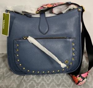 NWT orYany Purse Genuine Leather Crossbody Colorful Floral Strap Blue W/Dust Bag - Picture 1 of 12