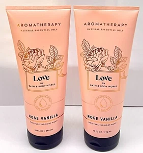 2 BATH & BODY WORKS AROMATHERAPY LOVE ROSE VANILLA MOISTURIZING BODY WASH - Picture 1 of 1