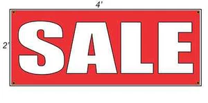 2x4 SALE Red with White Copy Banner Sign NEW - Picture 1 of 3