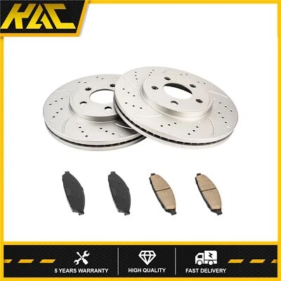 Front Drilled Brake Rotor Ceramic Pad For Ford Crown Victoria 2003 2004-2011 - Image 1 of 4