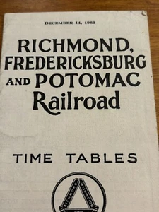 Horario Richmond Fredericksburg & Potomac 14 de diciembre 1962  - Imagen 1 de 6