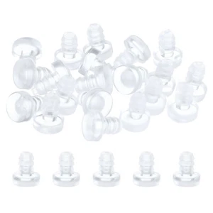 20 piezas parachoques de mesa largos de vidrio con vástago para orificio de 5 mm, transparentes - Imagen 1 de 6