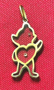 VINTAGE NACHLASS UNGEWÖHNLICH MASSGESCHNEIDERT 18K TEDDYBÄR DIAMANT LUCIT ANHÄNGER - Bild 1 von 4