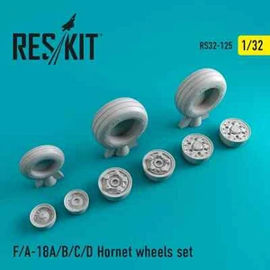 ResKit RS32-0125 Scala 1:32 F/A-18C/D Hornet Set Ruote Plastica Modellino Scala Kit - Foto 1 di 4