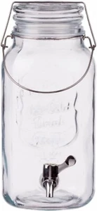 DISPENSER IN VETRO PER BIBITE CON RUBINETTO TAPPO IN VETRO 3 L. 14,5X21X32H CM - Foto 1 di 4
