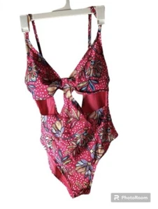 Tabitha Brown French Cut 1pc Swimsuit Women’s SM (4-6) Bathing Suit Pink Floral - Picture 1 of 14