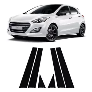 6pcs Gloss Black Window Pillar Posts Trim Cover Fit For Hyundai i30 GD 2013-2017 - Picture 1 of 12